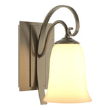 Hubbardton Forge 2003 Soft Gold Opal Glass (GG) Scroll Sconce