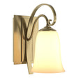Hubbardton Forge 2003 Modern Brass Opal Glass (GG) Scroll Sconce