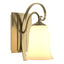 Hubbardton Forge 2003 Modern Brass Opal Glass (GG) Scroll Sconce