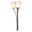 Hubbardton Forge 2008 Bronze Opal Glass (GG) Formae Contemporary 2 Light Sconce