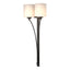 Hubbardton Forge 2008 Black Opal Glass (GG) Formae Contemporary 2 Light Sconce