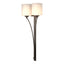 Hubbardton Forge 2008 Oil Rubbed Bronze Opal Glass (GG) Formae Contemporary 2 Light Sconce