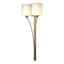 Hubbardton Forge 2008 Soft Gold Opal Glass (GG) Formae Contemporary 2 Light Sconce