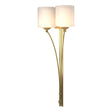 Hubbardton Forge 2008 Modern Brass Opal Glass (GG) Formae Contemporary 2 Light Sconce
