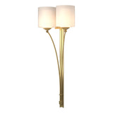 Hubbardton Forge 2008 Modern Brass Opal Glass (GG) Formae Contemporary 2 Light Sconce