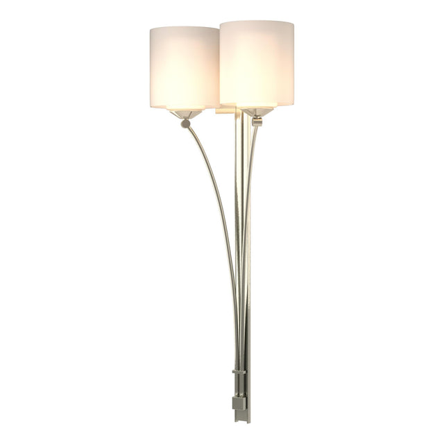 Hubbardton Forge 2008 Sterling Opal Glass (GG) Formae Contemporary 2 Light Sconce