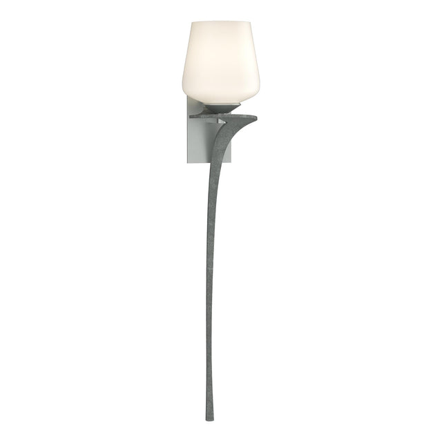 Hubbardton Forge 2010 Vintage Platinum Opal Glass (GG) Right Antasia Single Glass 1 Light Sconce