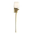 Hubbardton Forge 2010 Modern Brass Opal Glass (GG) Right Antasia Single Glass 1 Light Sconce