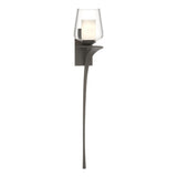 Hubbardton Forge 2010 Dark Smoke Clear Glass with Opal Diffuser (ZU) Right Antasia Double Glass 1 Light Sconce