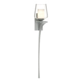 Hubbardton Forge 2010 Vintage Platinum Clear Glass with Opal Diffuser (ZU) Right Antasia Double Glass 1 Light Sconce