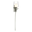 Hubbardton Forge 2010 Sterling Clear Glass with Opal Diffuser (ZU) Right Antasia Double Glass 1 Light Sconce
