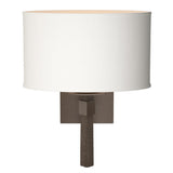 Hubbardton Forge 2010 Bronze Natural Anna Shade (SF) Beacon Hall Oval Drum Shade Sconce