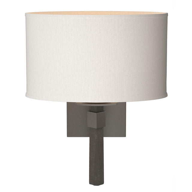 Hubbardton Forge 2010 Dark Smoke Flax Shade (SE) Beacon Hall Oval Drum Shade Sconce