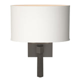 Hubbardton Forge 2010 Dark Smoke Natural Anna Shade (SF) Beacon Hall Oval Drum Shade Sconce