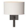 Hubbardton Forge 2010 Oil Rubbed Bronze Flax Shade (SE) Beacon Hall Oval Drum Shade Sconce