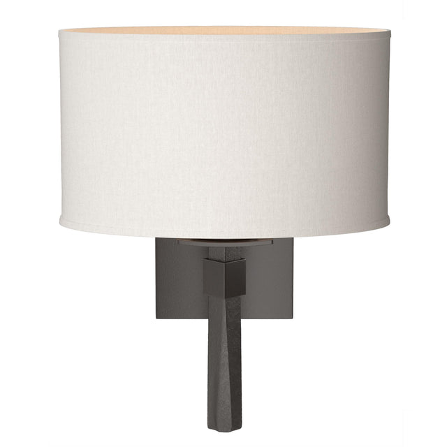 Hubbardton Forge 2010 Oil Rubbed Bronze Flax Shade (SE) Beacon Hall Oval Drum Shade Sconce