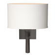 Hubbardton Forge 2010 Oil Rubbed Bronze Natural Anna Shade (SF) Beacon Hall Oval Drum Shade Sconce