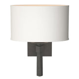 Hubbardton Forge 2010 Natural Iron Natural Anna Shade (SF) Beacon Hall Oval Drum Shade Sconce