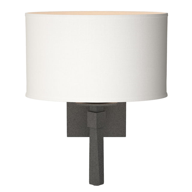 Hubbardton Forge 2010 Natural Iron Natural Anna Shade (SF) Beacon Hall Oval Drum Shade Sconce