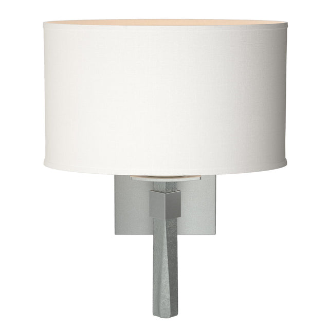 Hubbardton Forge 2010 Vintage Platinum Natural Anna Shade (SF) Beacon Hall Oval Drum Shade Sconce