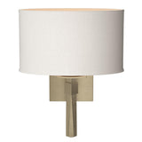 Hubbardton Forge 2010 Soft Gold Flax Shade (SE) Beacon Hall Oval Drum Shade Sconce