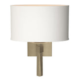 Hubbardton Forge 2010 Soft Gold Natural Anna Shade (SF) Beacon Hall Oval Drum Shade Sconce