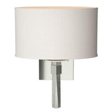 Hubbardton Forge 2010 Sterling Flax Shade (SE) Beacon Hall Oval Drum Shade Sconce