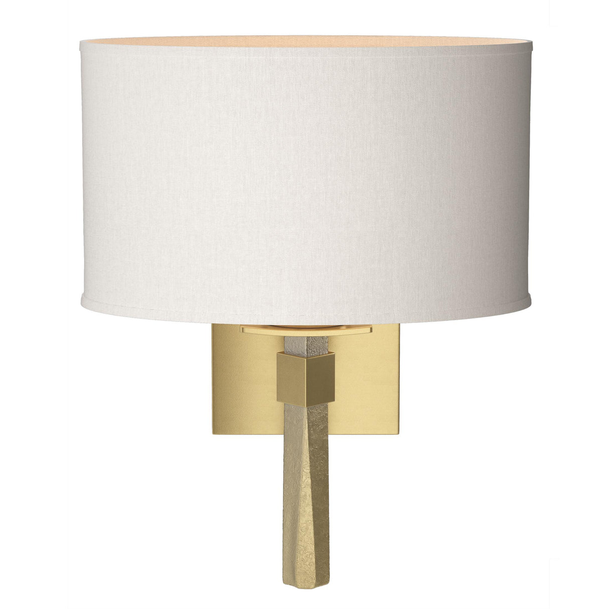 Hubbardton Forge 2010 Modern Brass Flax Shade (SE) Beacon Hall Oval Drum Shade Sconce