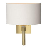 Hubbardton Forge 2010 Modern Brass Flax Shade (SE) Beacon Hall Oval Drum Shade Sconce