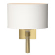 Hubbardton Forge 2010 Modern Brass Natural Anna Shade (SF) Beacon Hall Oval Drum Shade Sconce