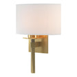 Hubbardton Forge 2022 Modern Brass Natural Anna Shade (SF) Beacon Hall Half Drum Shade Sconce