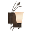 Hubbardton Forge 2003 Bronze Opal Glass (GG) Left Forged Leaf Sconce