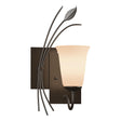 Hubbardton Forge 2003 Oil Rubbed Bronze Opal Glass (GG) Left Forged Leaf Sconce