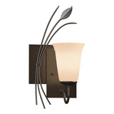 Hubbardton Forge 2003 Oil Rubbed Bronze Opal Glass (GG) Left Forged Leaf Sconce