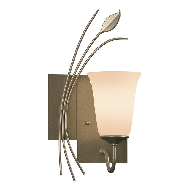Hubbardton Forge 2003 Soft Gold Opal Glass (GG) Left Forged Leaf Sconce