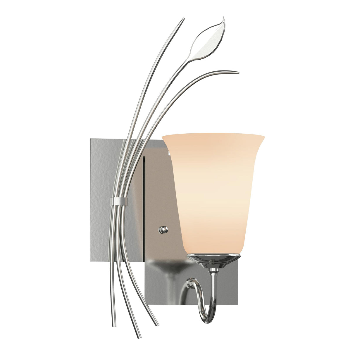Hubbardton Forge 2003 Sterling Opal Glass (GG) Left Forged Leaf Sconce