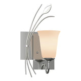 Hubbardton Forge 2003 Sterling Opal Glass (GG) Left Forged Leaf Sconce