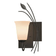 Hubbardton Forge 2003 Dark Smoke Opal Glass (GG) Right Forged Leaf Sconce