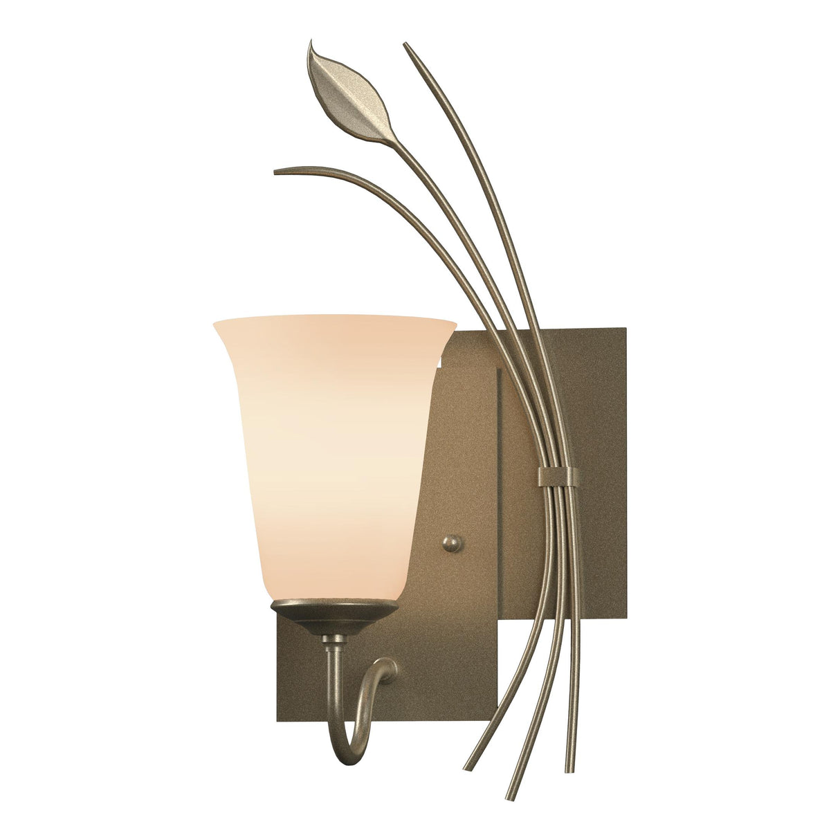 Hubbardton Forge 2003 Soft Gold Opal Glass (GG) Right Forged Leaf Sconce