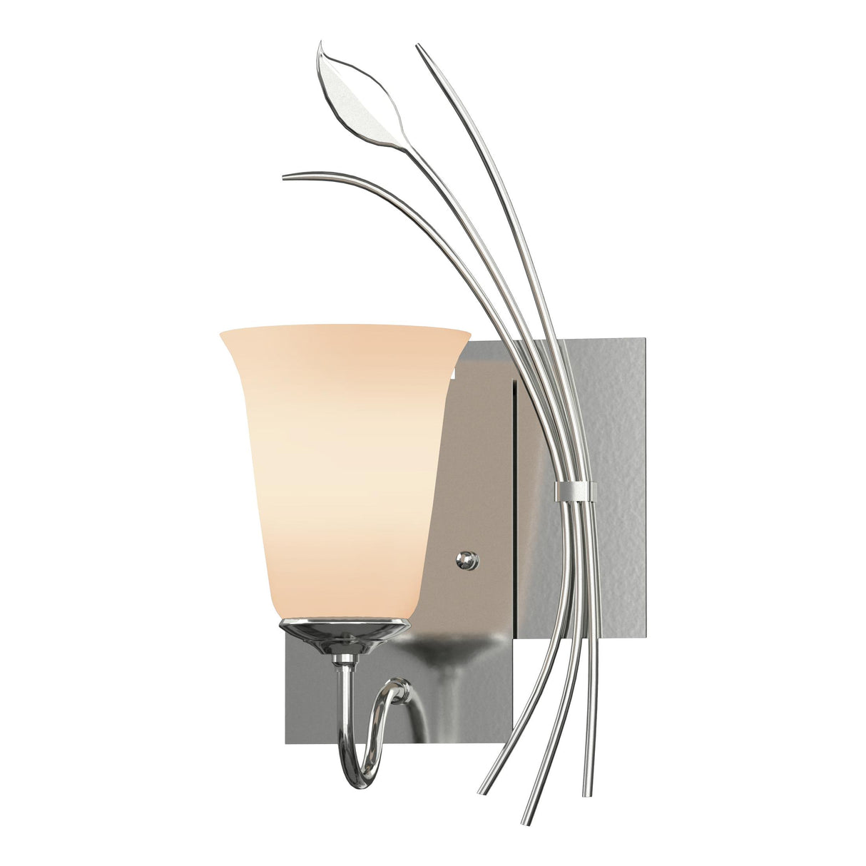 Hubbardton Forge 2003 Sterling Opal Glass (GG) Right Forged Leaf Sconce