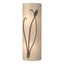 Hubbardton Forge 2004 Bronze White Art Glass (BB) Left Forged Leaf and Stem Sconce