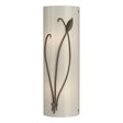 Hubbardton Forge 2004 Bronze Ivory Art Glass (CC) Left Forged Leaf and Stem Sconce