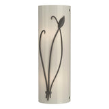 Hubbardton Forge 2004 Dark Smoke Ivory Art Glass (CC) Left Forged Leaf and Stem Sconce
