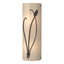 Hubbardton Forge 2004 Black White Art Glass (BB) Left Forged Leaf and Stem Sconce