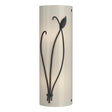 Hubbardton Forge 2004 Black Ivory Art Glass (CC) Left Forged Leaf and Stem Sconce