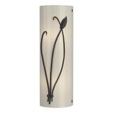 Hubbardton Forge 2004 Black Ivory Art Glass (CC) Left Forged Leaf and Stem Sconce