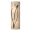 Hubbardton Forge 2004 Oil Rubbed Bronze White Art Glass (BB) Left Forged Leaf and Stem Sconce