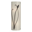Hubbardton Forge 2004 Oil Rubbed Bronze Ivory Art Glass (CC) Left Forged Leaf and Stem Sconce