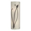 Hubbardton Forge 2004 Oil Rubbed Bronze Ivory Art Glass (CC) Left Forged Leaf and Stem Sconce