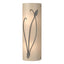Hubbardton Forge 2004 Natural Iron White Art Glass (BB) Left Forged Leaf and Stem Sconce